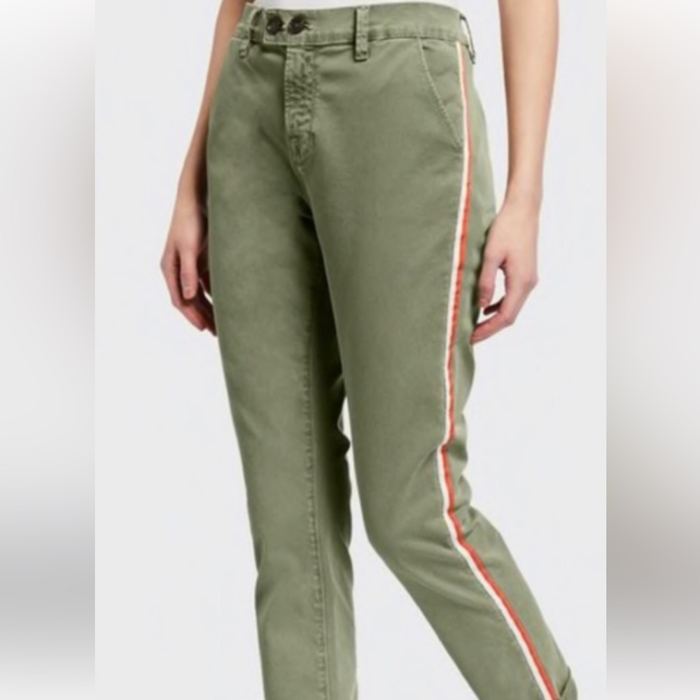 Frame Denim Le Beau Double Tape Chino Cotton Stretch Jeans Army green size 25